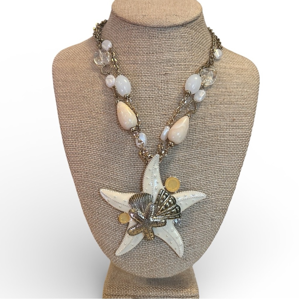 Double Chain Starfish Pendant Necklace